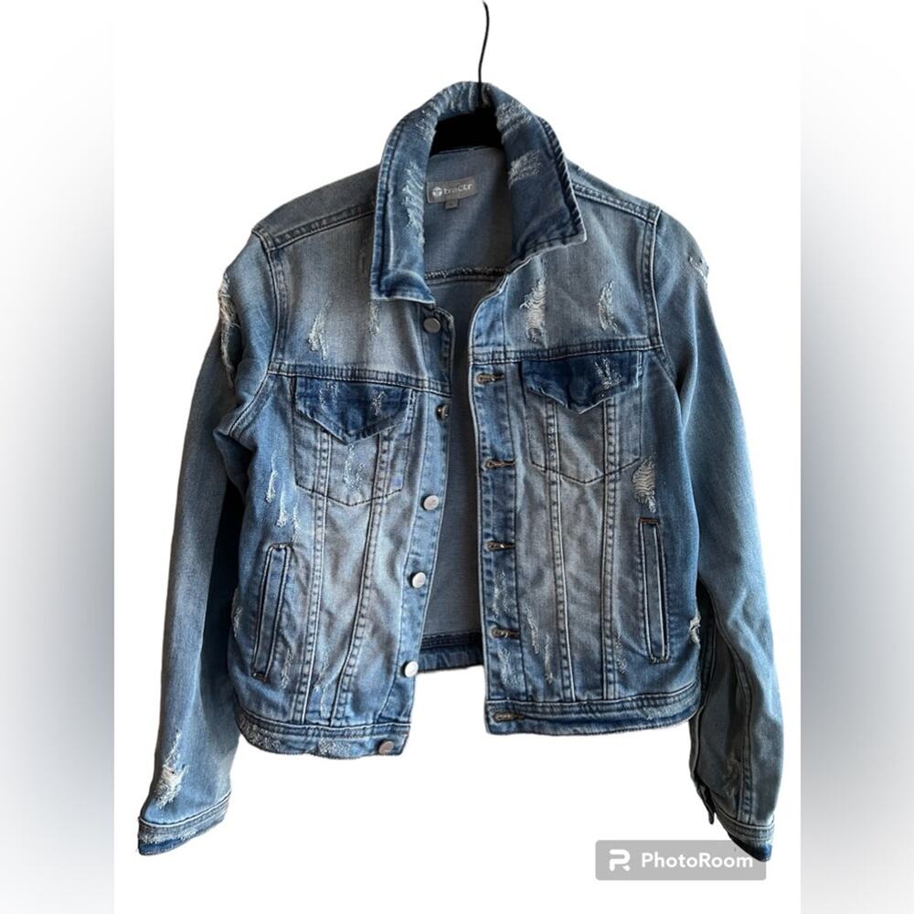tractr Girls Loretta Jean Jacket Indigo Size L